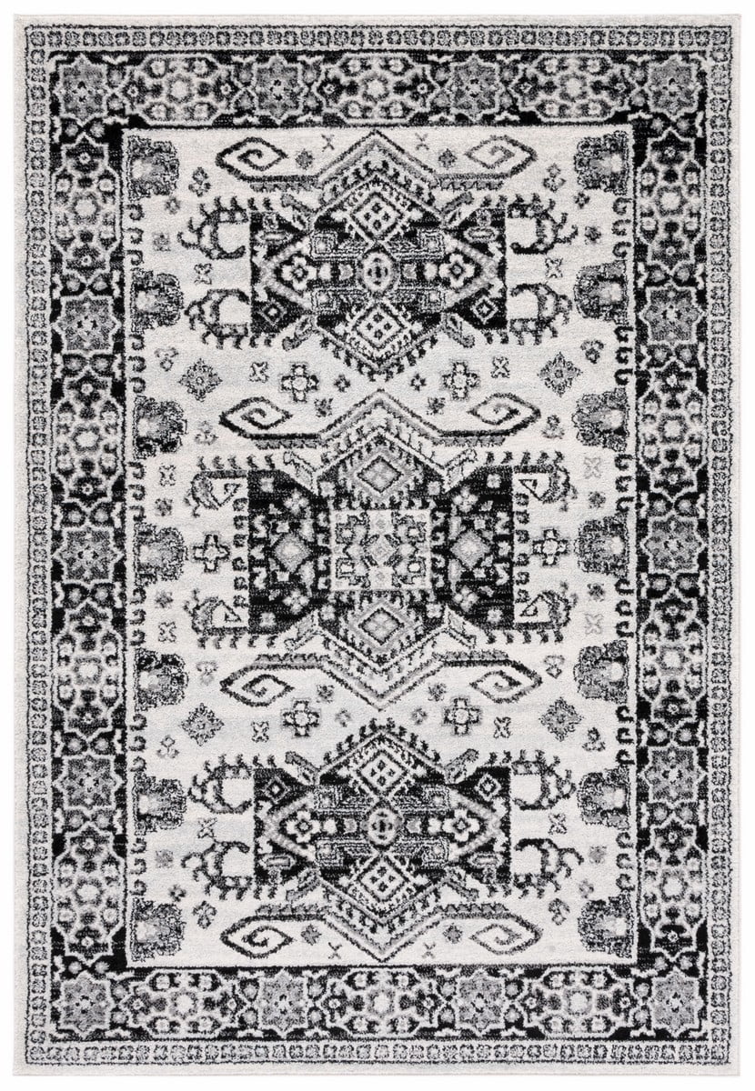 SAFAVIEH Tulum Justina Traditional Area Rug, 8' x 10', Ivory/Black