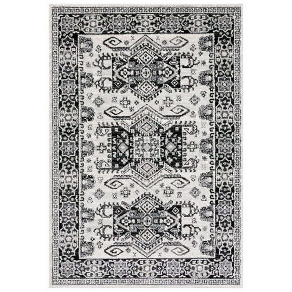 SAFAVIEH Tulum Justina Traditional Area Rug, 9' x 12', Ivory/Black