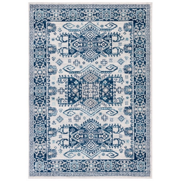 SAFAVIEH Tulum Justina Traditional Area Rug, 9' x 12', Ivory/Blue