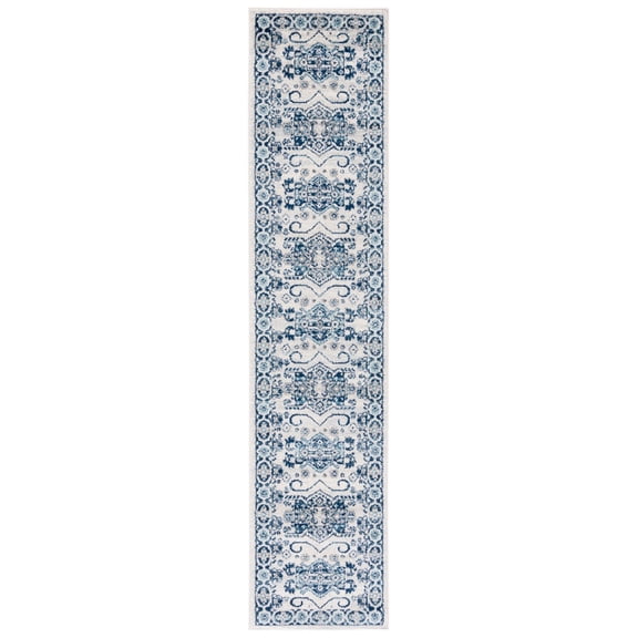 SAFAVIEH Tulum Justina Traditional Runner, 2' x 9', Ivory/Blue