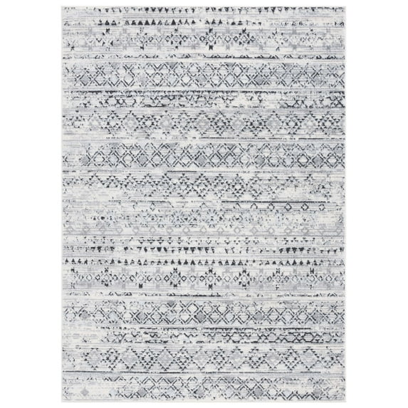 SAFAVIEH Tulum Kady Oriental Area Rug, Ivory Grey/Charcoal, 5'5" x 7'7"