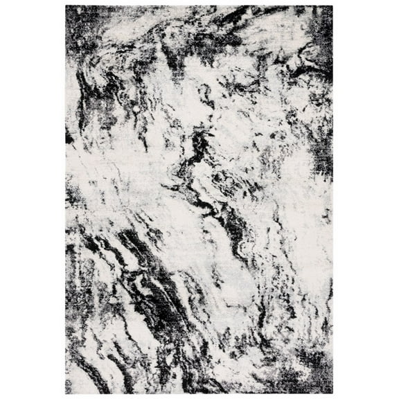 SAFAVIEH Tulum Kasandra Abstract Area Rug, 5'3" x 7'6", Ivory/Black