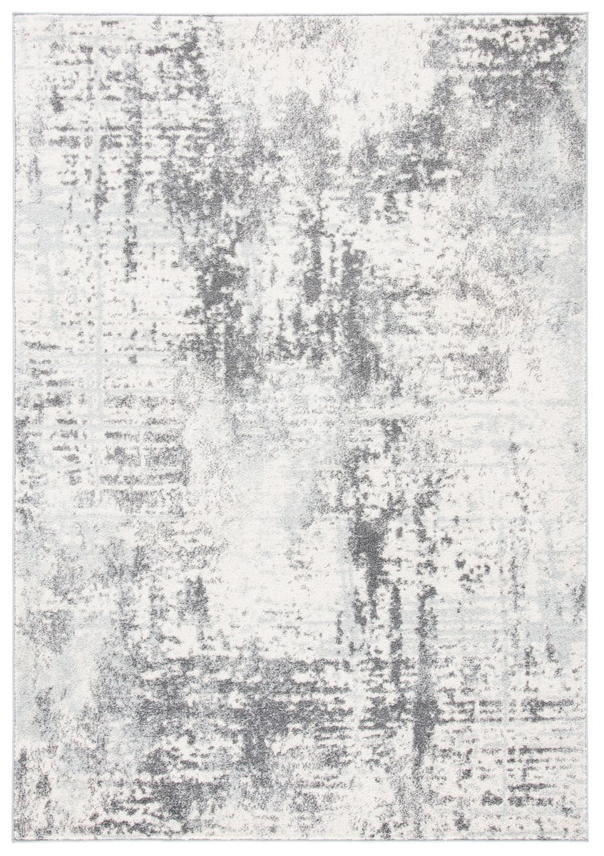 Ivory Abstract 4' x 6' Reversible Synthetic Area Rug