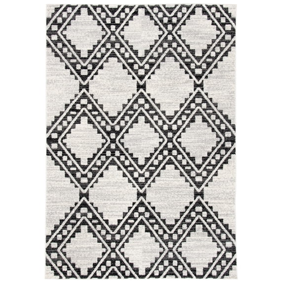 SAFAVIEH Tulum Kennard Geometric Area Rug, 6'7" x 8'7", Ivory/Black