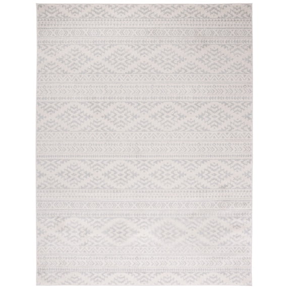 SAFAVIEH Tulum Lakisha Distressed Southwestern Area Rug, 12' x 18', Ivory/Light Grey