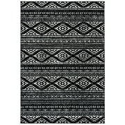 SAFAVIEH Tulum Lakisha Distressed Southwestern Area Rug, 2' x 3', Black/Ivory