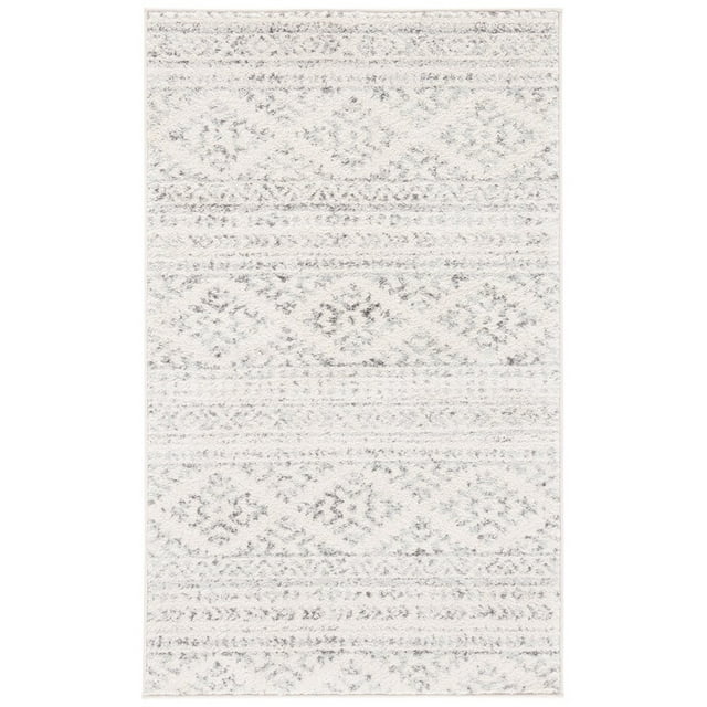 SAFAVIEH Tulum Lakisha Distressed Southwestern Area Rug, 2' x 3', Ivory/Grey