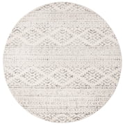 SAFAVIEH Tulum Lakisha Distressed Southwestern Area Rug, 3' x 3' Round, Ivory/Grey