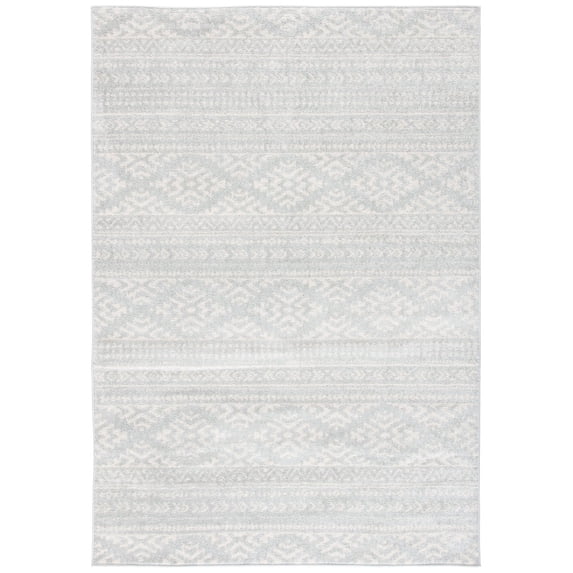 SAFAVIEH Tulum Lakisha Distressed Southwestern Area Rug, 3' x 5', Light Grey/Ivory