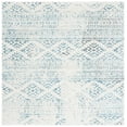 thumbnail image 1 of SAFAVIEH Tulum Lakisha Distressed Southwestern Area Rug, 5' x 5' Square, Ivory/Turquoise, 1 of 8
