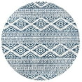 thumbnail image 1 of SAFAVIEH Tulum Lakisha Distressed Southwestern Area Rug, 6'7" x 6'7" Round, Ivory/Navy, 1 of 9