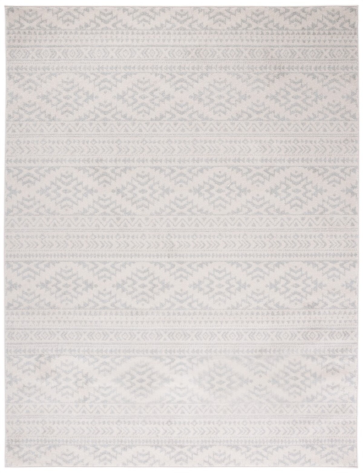 SAFAVIEH Tulum Lakisha Distressed Southwestern Area Rug, 8' x 10', Ivory/Light Grey