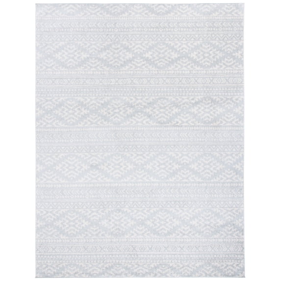 SAFAVIEH Tulum Lakisha Distressed Southwestern Area Rug, 9' x 12', Light Grey/Ivory