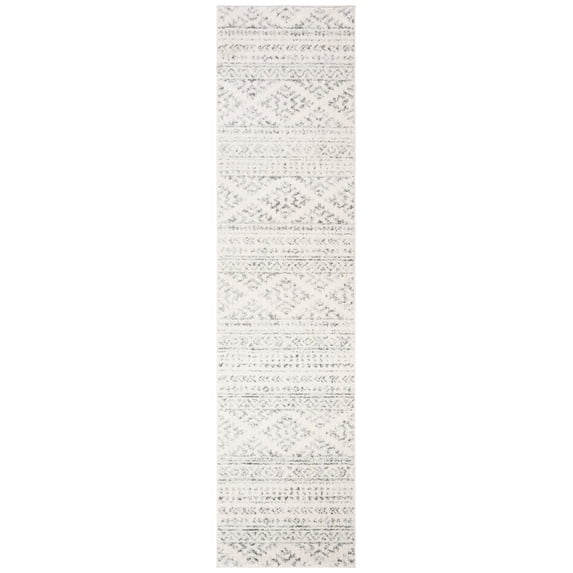 SAFAVIEH Tulum Lakisha Distressed Southwestern Runner, 2' x 17', Ivory/Grey