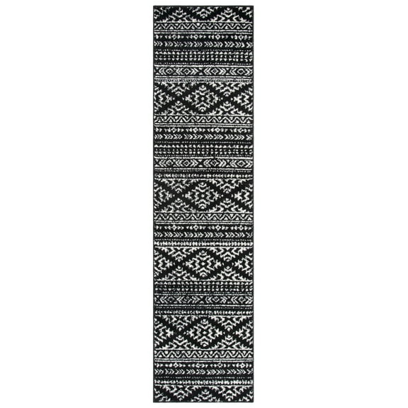 SAFAVIEH Tulum Lakisha Distressed Southwestern Runner, 2' x 21', Black/Ivory