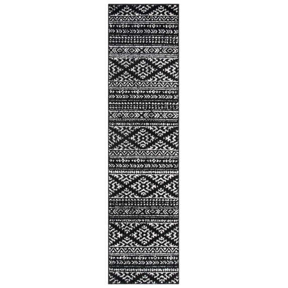 SAFAVIEH Tulum Lakisha Distressed Southwestern Runner, 2' x 5', Black/Ivory