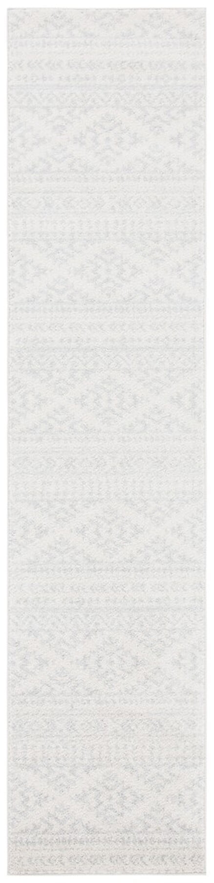 104" Round Ivory/Light Grey Geometric Synthetic Area Rug