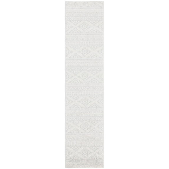 SAFAVIEH Tulum Lakisha Distressed Southwestern Runner, 2' x 9', Ivory/Light Grey
