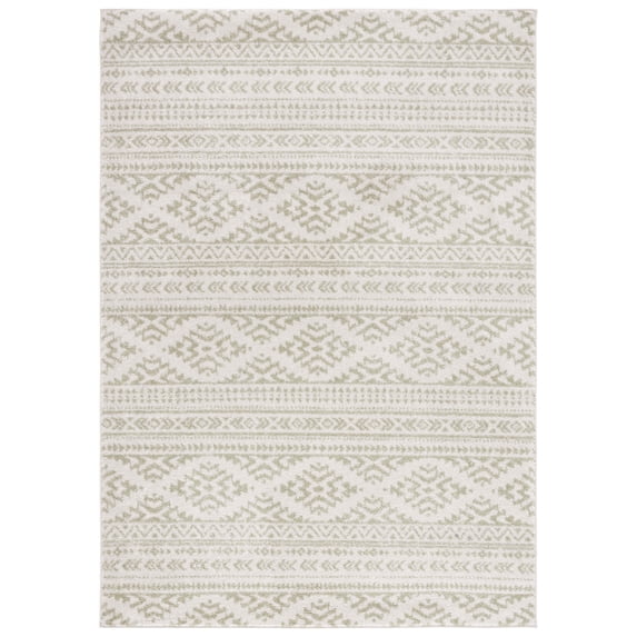 SAFAVIEH Tulum Lakisha Oriental Area Rug, Ivory/Sage, 5'3" x 7'6"