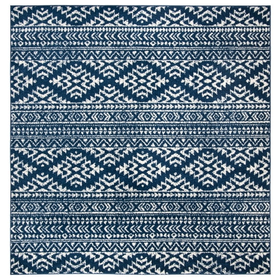 SAFAVIEH Tulum Lakisha Oriental Area Rug, Navy/Ivory, 12' x 12' Square