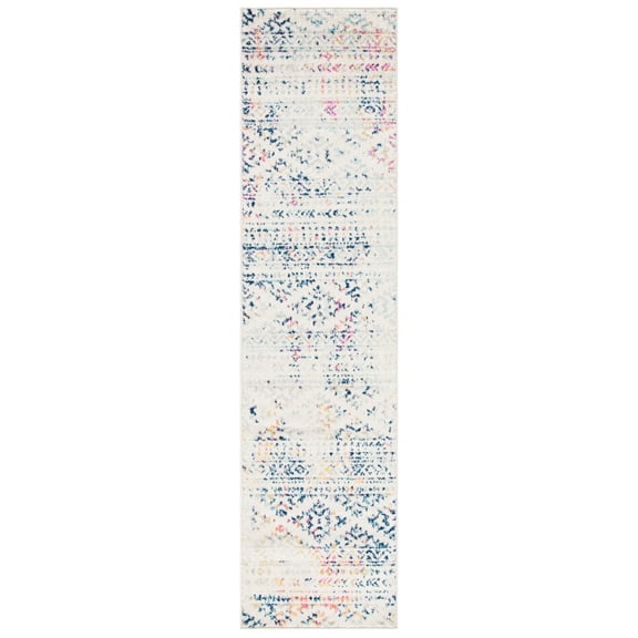 SAFAVIEH Tulum Lakisha Oriental Runner Rug, Ivory/Blue, 2' x 21'