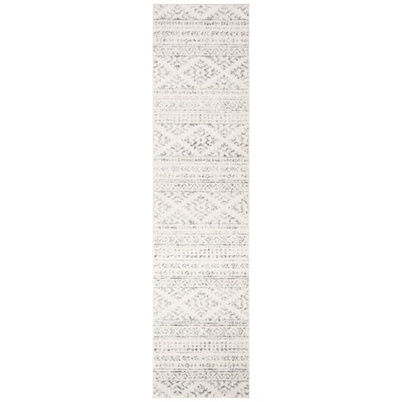 SAFAVIEH Tulum Lakisha Oriental Runner Rug, Ivory/Grey, 2' x 13'