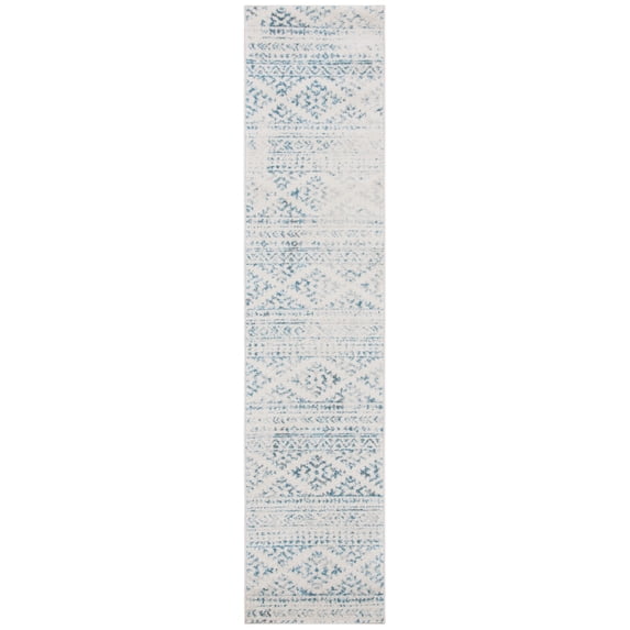 SAFAVIEH Tulum Lakisha Oriental Runner Rug, Ivory/Turquoise, 2' x 19'