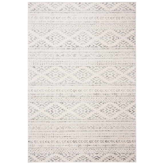 SAFAVIEH Tulum Lakisha Southwestern Area Rug, Ivory/Grey, 6' x 9'