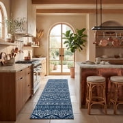 Safavieh Tulum Lakisha Oriental Runner Rug, Navy/Ivory, 2' x 5'
