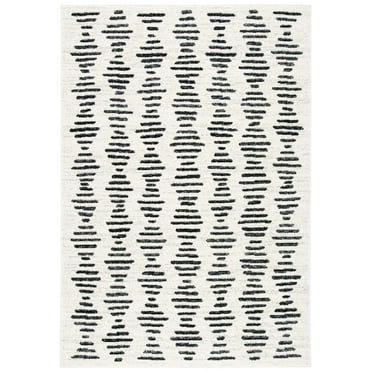 SAFAVIEH Tulum Lancaster Geometric Area Rug, 5'5" x 7'7", Ivory/Black