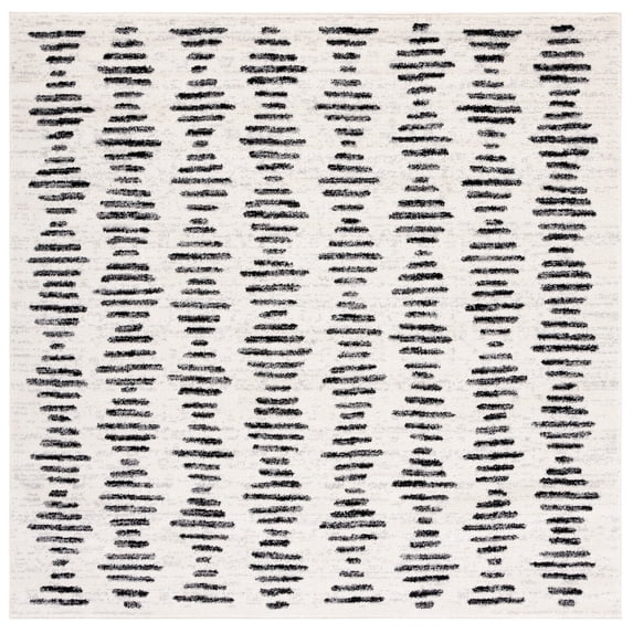 SAFAVIEH Tulum Lancaster Geometric Area Rug, 6'7" x 6'7" Square, Ivory/Black