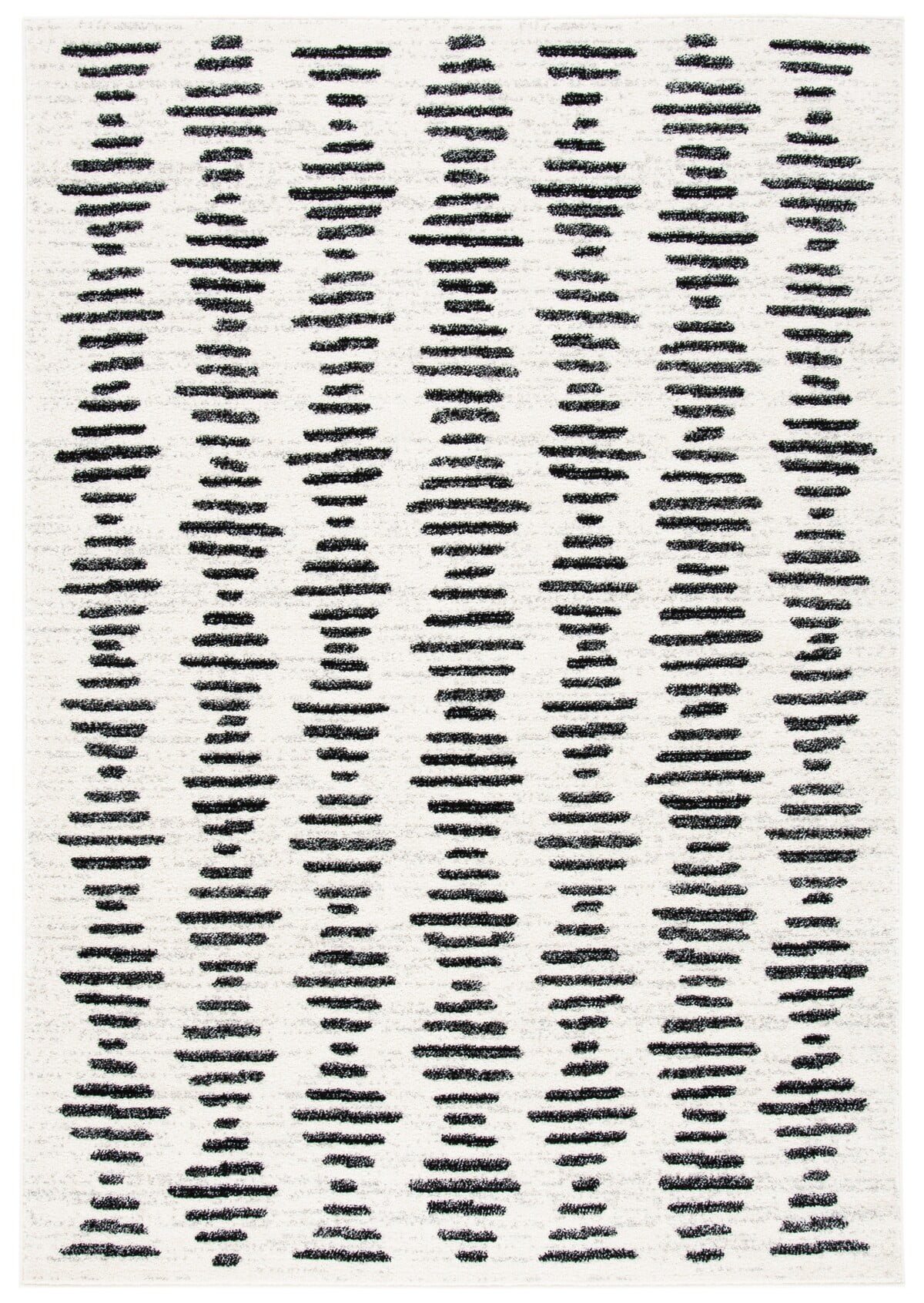 Reversible Black Synthetic 8' x 10' Easy-Care Area Rug