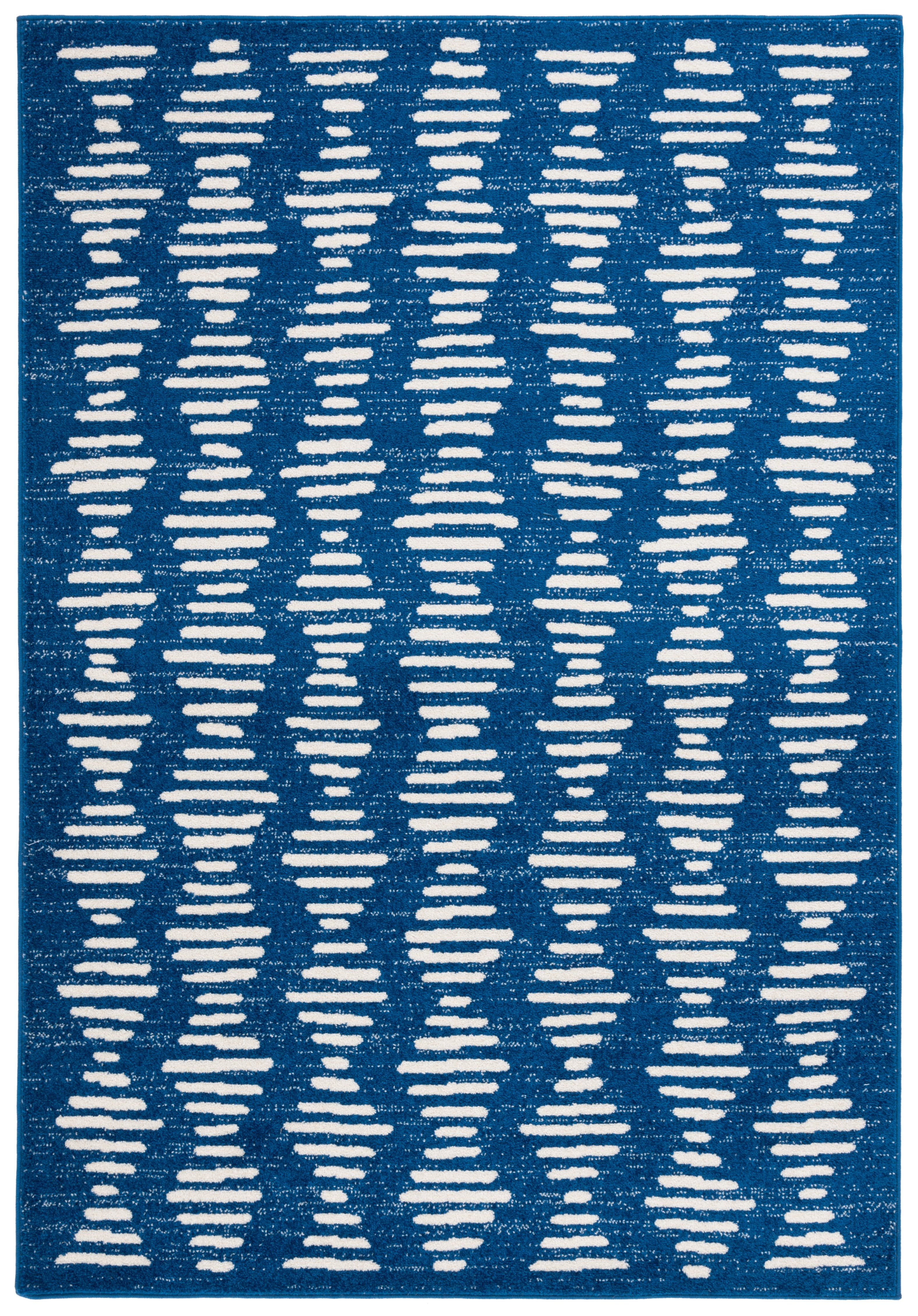 SAFAVIEH Tulum Lancaster Geometric Striped Area Rug, Navy/Ivory, 9' x 12'