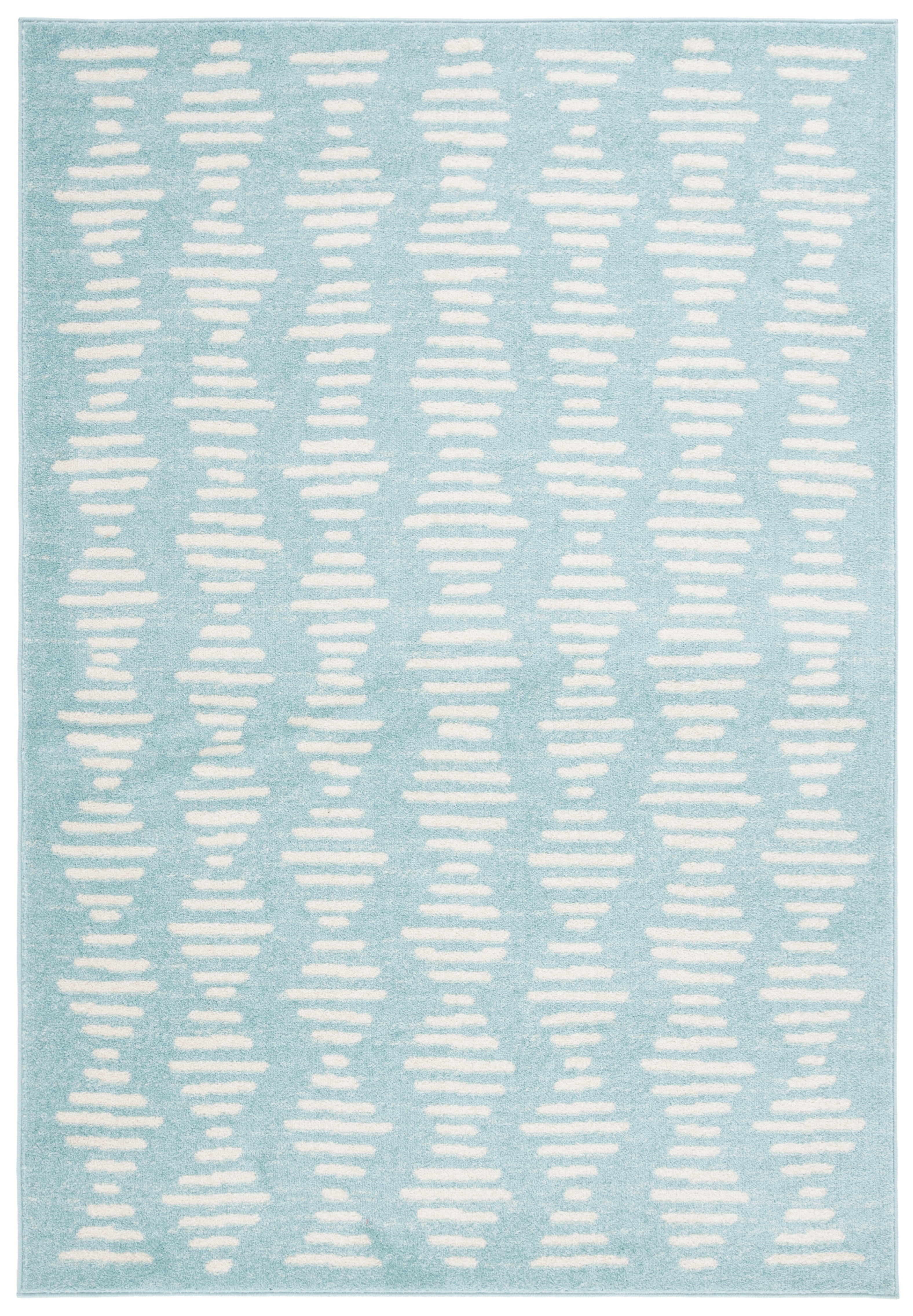 SAFAVIEH Tulum Lancaster Geometric Striped Area Rug, Turquoise/Ivory, 5 ...