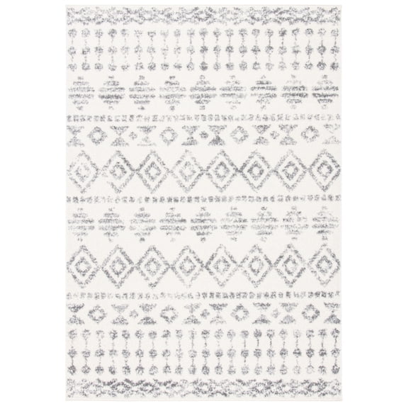 SAFAVIEH Tulum Leanna Distressed Geometric Area Rug, Ivory/Grey, 8' x 10'