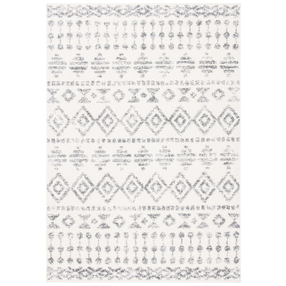 SAFAVIEH Tulum Leanna Distressed Geometric Area Rug, Ivory/Grey, 8' x 10'