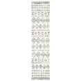 thumbnail image 1 of SAFAVIEH Tulum Leanna Distressed Geometric Runner, 2'2" x 9', Ivory/Grey, 1 of 7
