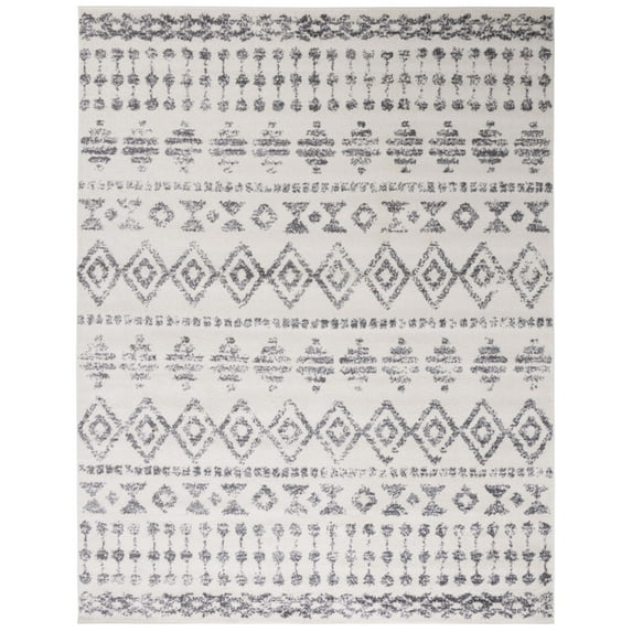 SAFAVIEH Tulum Leanna Oriental Area Rug, Ivory/Grey, 9' x 12'