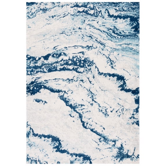 SAFAVIEH Tulum Liz Abstract Area Rug, 5'3" x 7'6", Ivory/Blue
