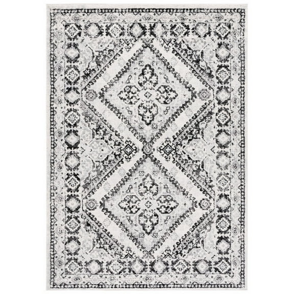 SAFAVIEH Tulum Lynwood Traditional Area Rug, 5'3" x 7'6", Ivory/Black