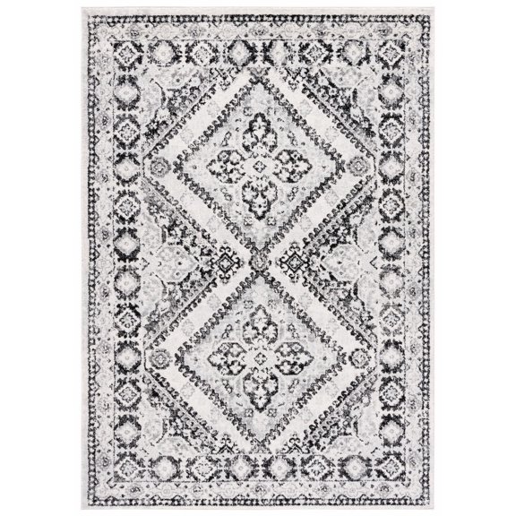 SAFAVIEH Tulum Lynwood Traditional Area Rug, 9' x 12', Ivory/Black