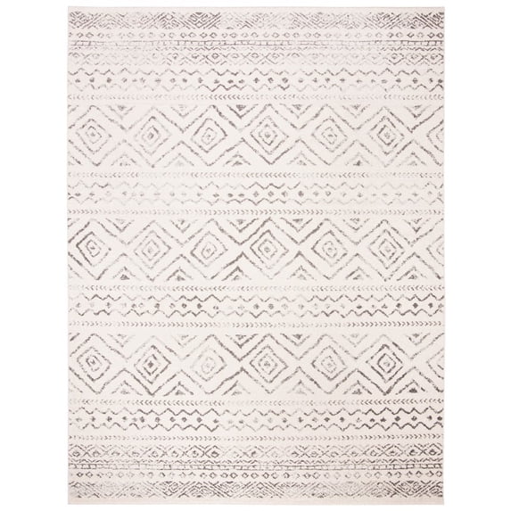 SAFAVIEH Tulum Merletta Moroccan Geometric Area Rug, 12' x 15', Ivory/Grey