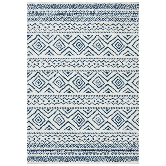 SAFAVIEH Tulum Merletta Moroccan Geometric Area Rug, 12' x 15', Ivory/Navy