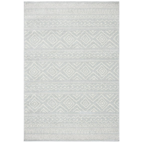 SAFAVIEH Tulum Merletta Moroccan Geometric Area Rug, 12' x 15', Light Grey/Ivory