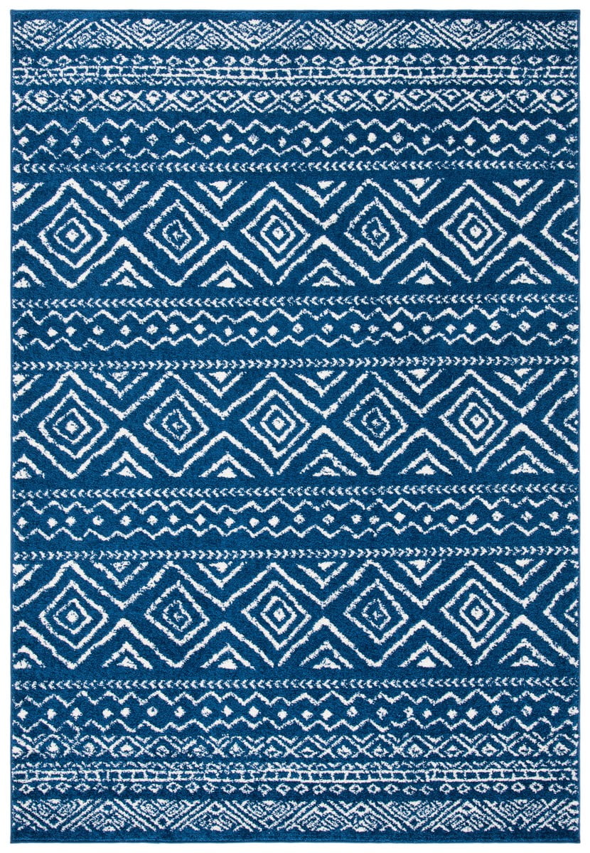 SAFAVIEH Tulum Merletta Moroccan Geometric Area Rug, 12' x 15', Navy/Ivory
