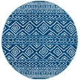 thumbnail image 1 of SAFAVIEH Tulum Merletta Moroccan Geometric Area Rug, 5' x 5' Round, Navy/Ivory, 1 of 8