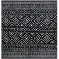 thumbnail image 1 of SAFAVIEH Tulum Merletta Moroccan Geometric Area Rug, 5' x 5' Square, Black/Ivory, 1 of 8