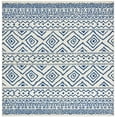 thumbnail image 1 of SAFAVIEH Tulum Merletta Moroccan Geometric Area Rug, 8' x 8' Square, Ivory/Navy, 1 of 8