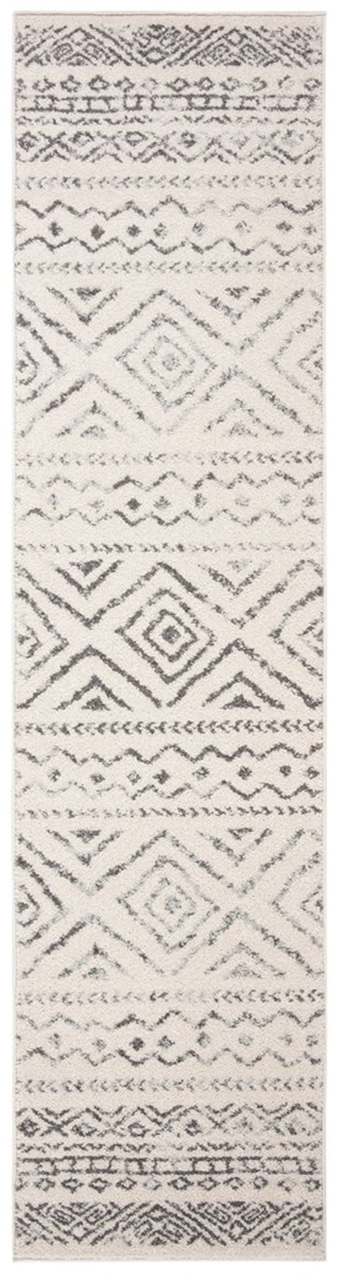 Ivory & Grey Moroccan Boho 2' x 5' Hand-Knotted Runner