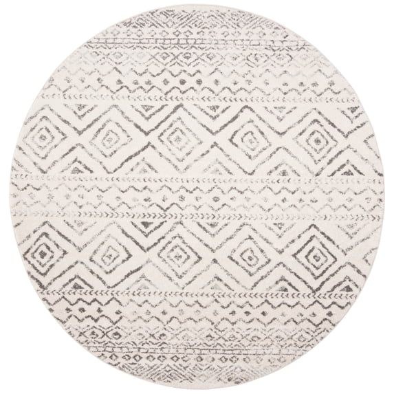 SAFAVIEH Tulum Merletta Oriental Area Rug, Ivory/Grey, 5' x 5' Round